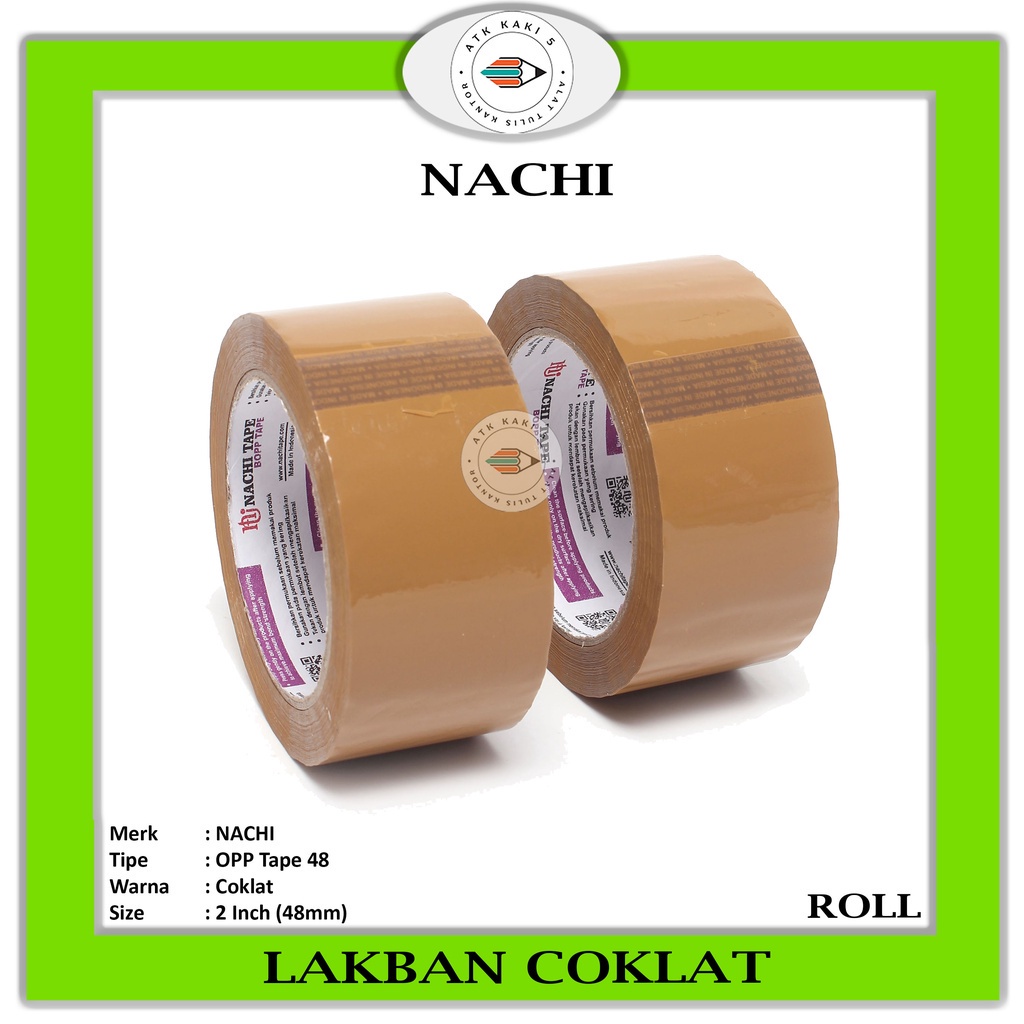 

NACHI - Lakban OPP Coklat 2 Inch / 48mm - Roll