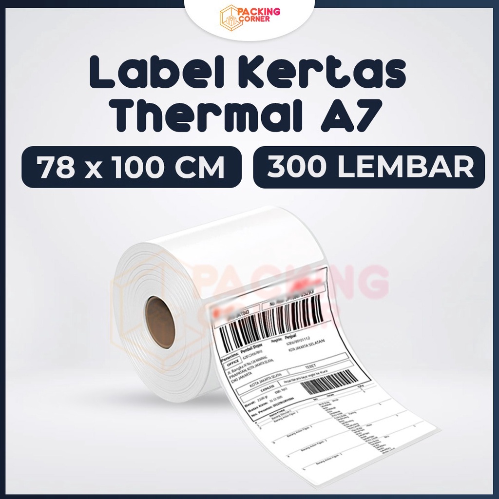 

Kertas Label Sticker Resi Thermal Barcode 78x100 mm Gulung Isi 300 pcs