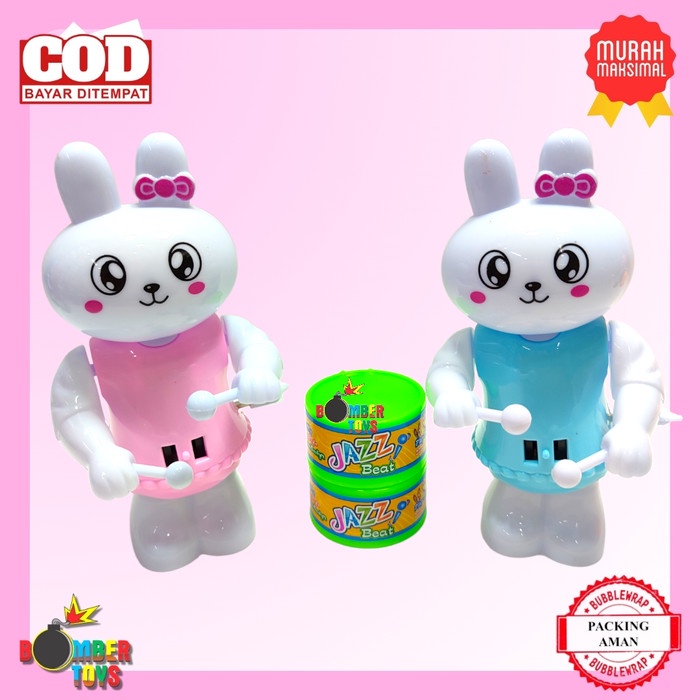 Mainan Anak Drum Putar Tambur Wind Up Mukul Drum Hewan Animal Karakter