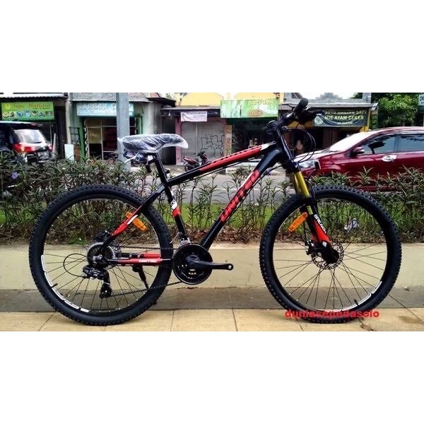 SEPEDA GUNUNG MTB UNITED MIAMI 1.00 26 inch 7 SPEED SHIMANO ALLOY NEW - BLACK-RED NY2 ORIGINAL