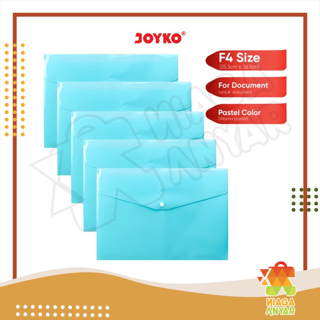 

NA JOYKO Map Kancing Plastik Warna Pastel Data Bag Tas Joyko DBG-108 Pastel Color / Document Bag Tempat Dokumen Organizer Holder