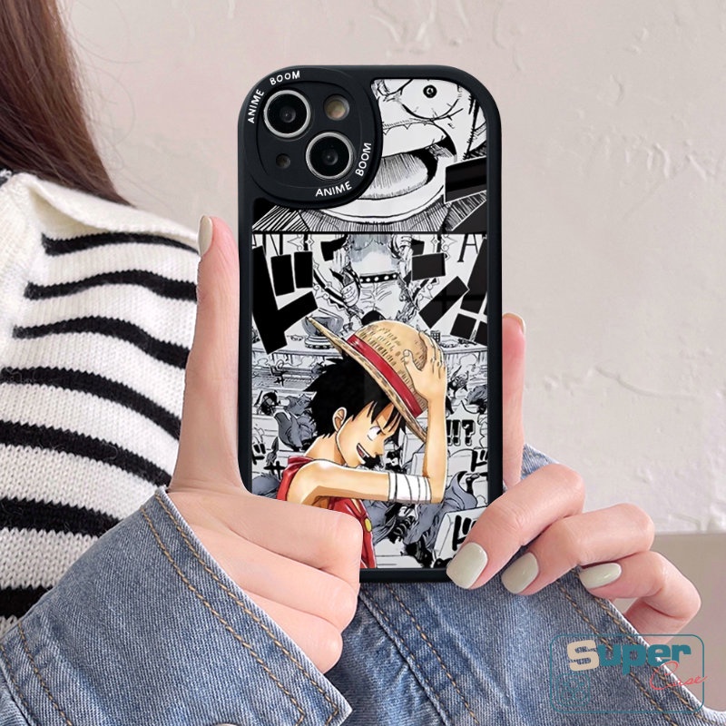 Casing Luffy Trendy Oppo A57 A17K A15 A16 A17 A54 A95 A78 A58 A5 A5s A12 A9 A77s A7 A96 A74 A76 A55 A3S A16K A31 A16E A53 A92 A1K Reno 8T 5F 5 7 8 Anime Kartun One Piece Sarung Soft Case