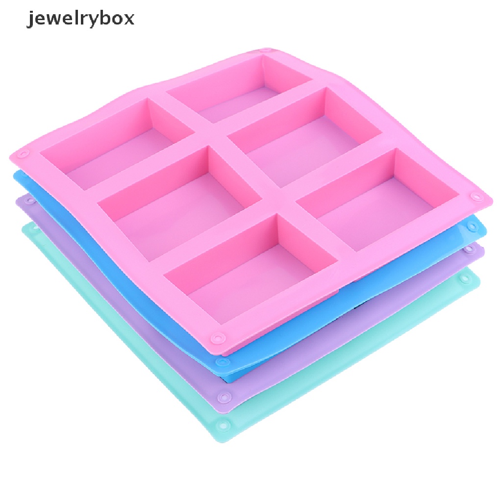 [jewelrybox] 6rongga Persegi Polos Sabun Cetakan Persegi Panjang DIY Handmade Soap Form Tray Cetakan Butik