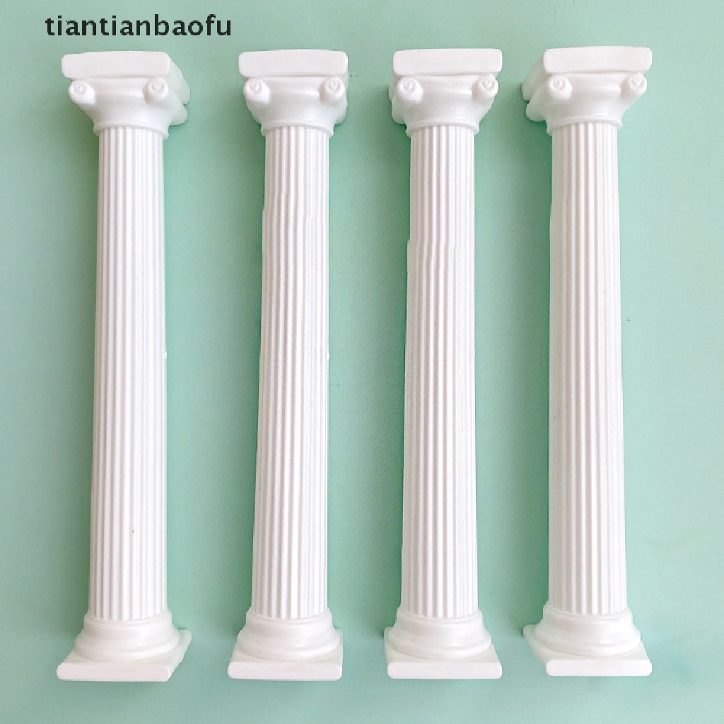 [tiantianbaofu] 4pcs/set Kolom Romawi Kue Tiered Stand, Fondant Kue Pemisah Tingkat Dukungan Butik