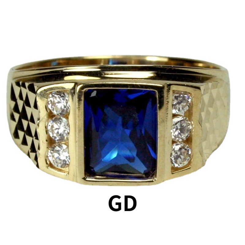 Mode Klasik Cincin Untuk Pria Mewah Dominan Biru Zirkon Cincin Kawin Pertunangan Cincin Pesta Perhiasan Hadiah
