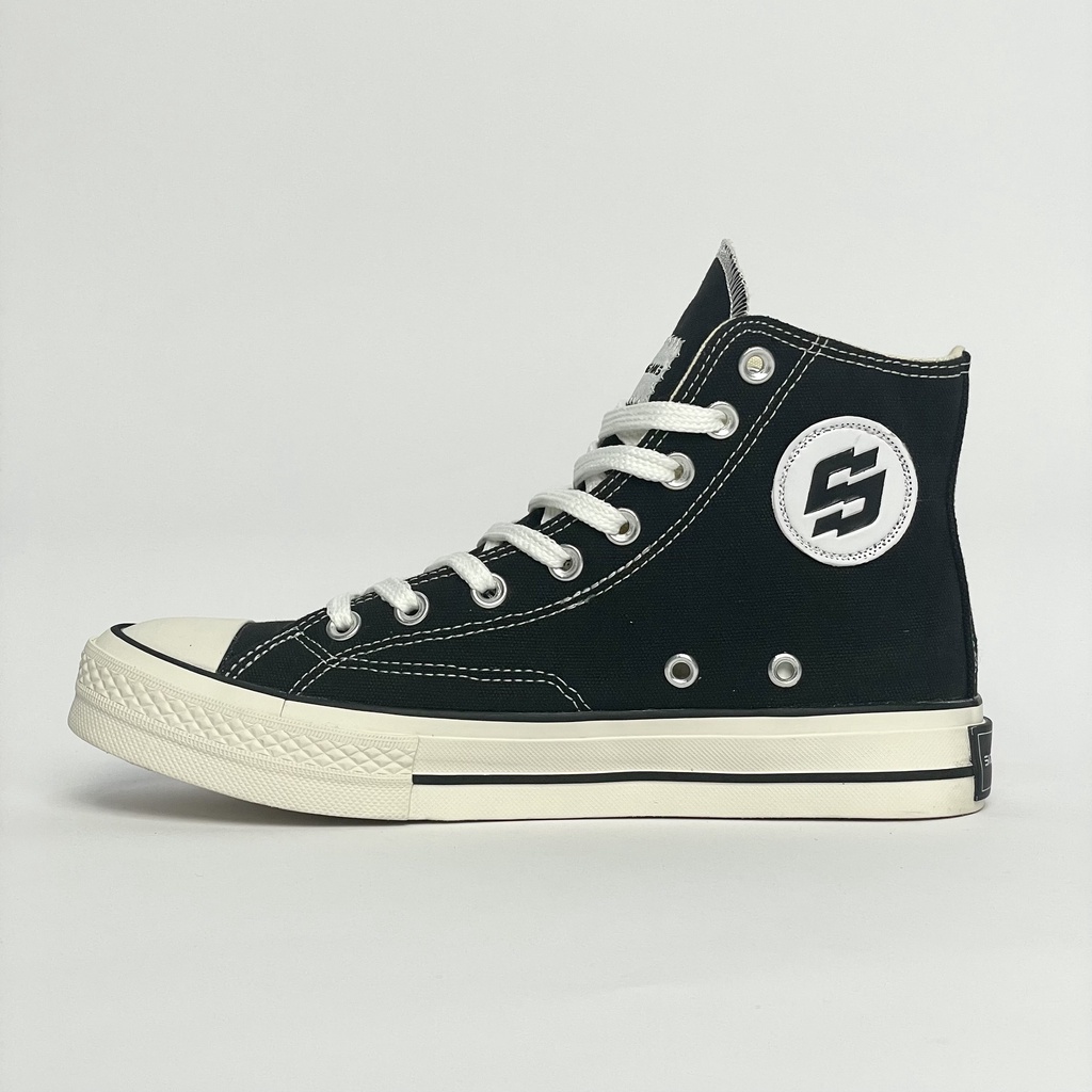 SIDSNEAKS Sepatu Pria Sneakers Storm 70s High Black White Original