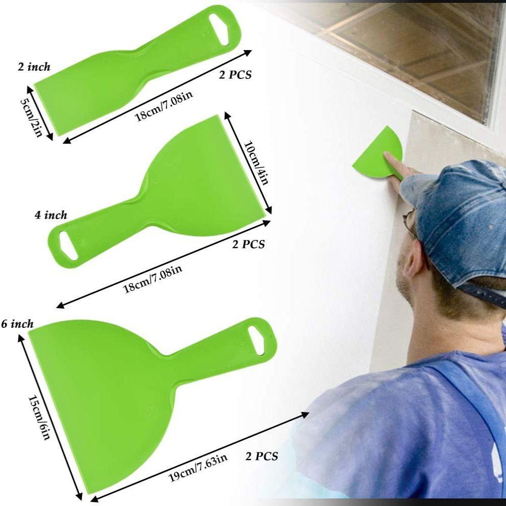 Lanfy Plastik Scraper Finisher Cleaning 5pcs/Set Lantai Dinding Wallpaper Dempul Spackling Cat Scraper