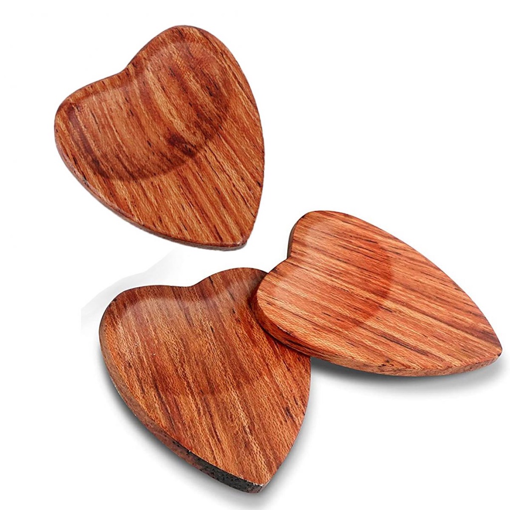 1biji Dayung Kayu Bentuk Hati Untuk Gitar/Ukulele Patung Jantung Kerbau Tulang Pick