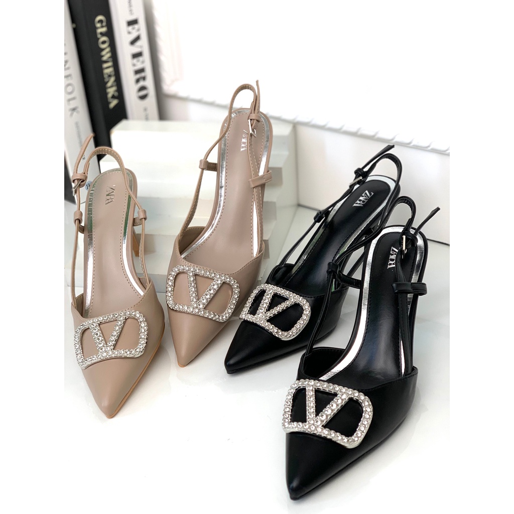 SEPATU WANITA HIGH HEELS ZS509 SLING BACK SHOES PREMIUM IMPORT