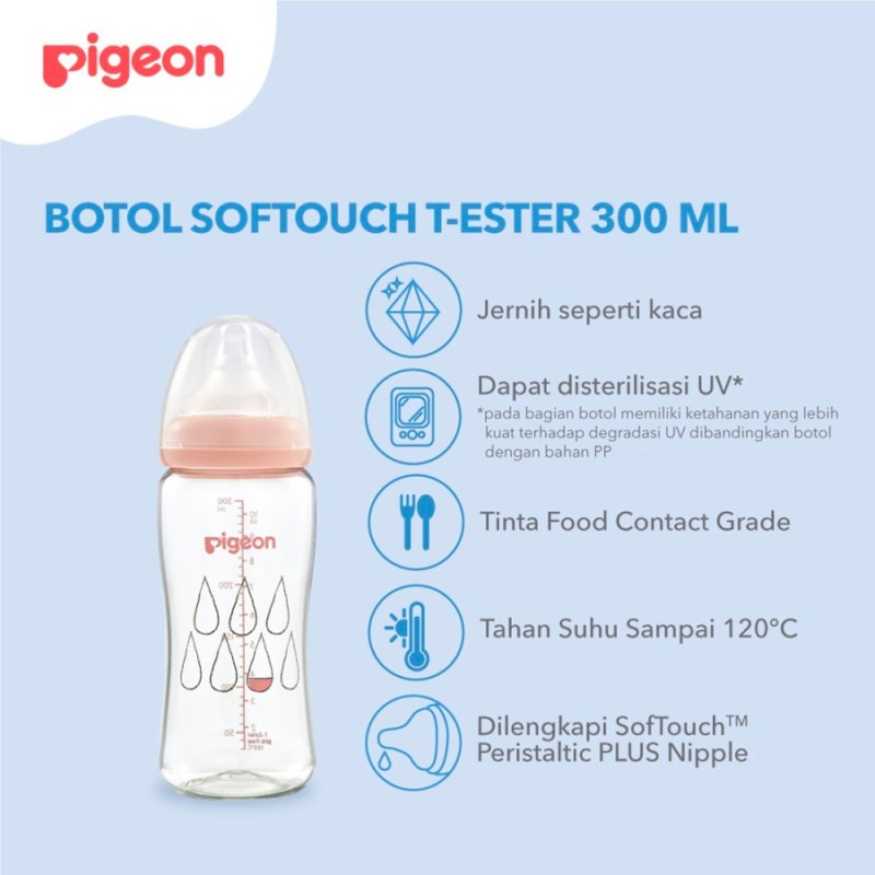 Pigeon T-Ester Bottle Wide Neck Botol Susu Bayi - 300 ml