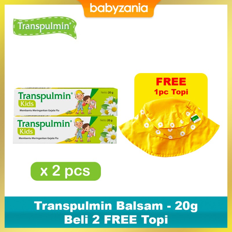 Transpulmin Kids / Baby Balsam - 20g Beli 2 FREE 1 Topi Bayi