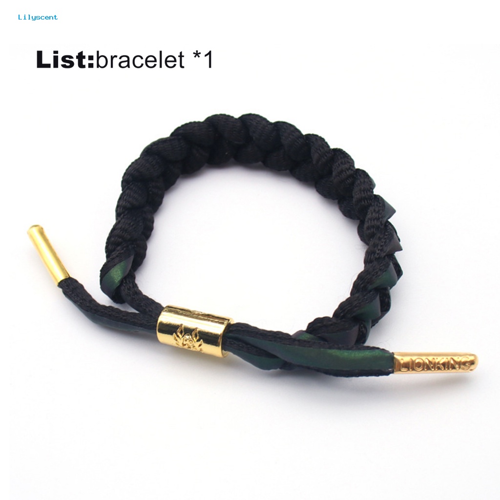 Lilyscent Aksesoris Fashion Anyaman Gelang Untuk Pesta Adjustable Braided Reflektif Gelang Motif Singa