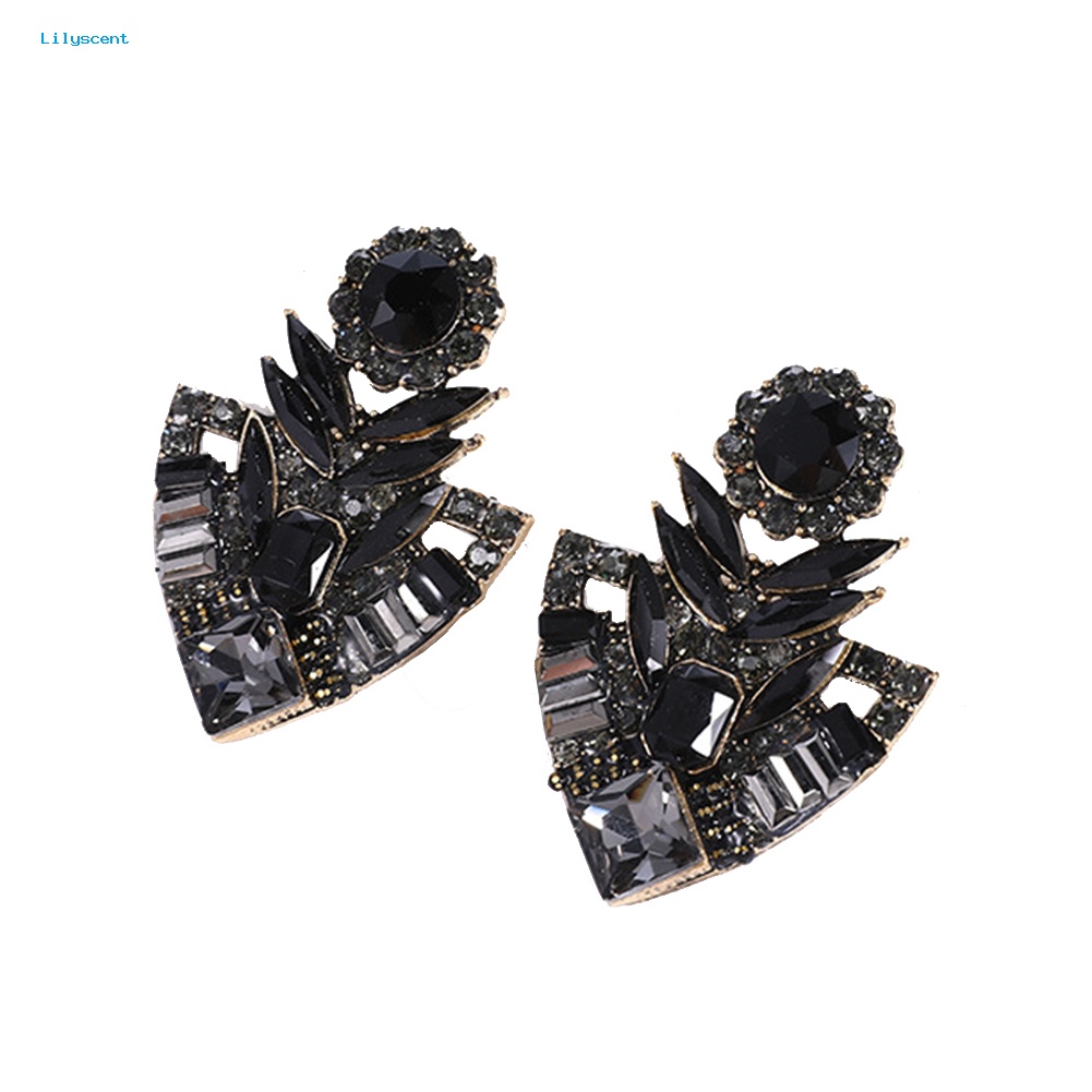 Lilyscent Wanita Fashion Berlian Imitasi Berlebihan Bohemian Ear Stud Earrings Perhiasan Hadiah