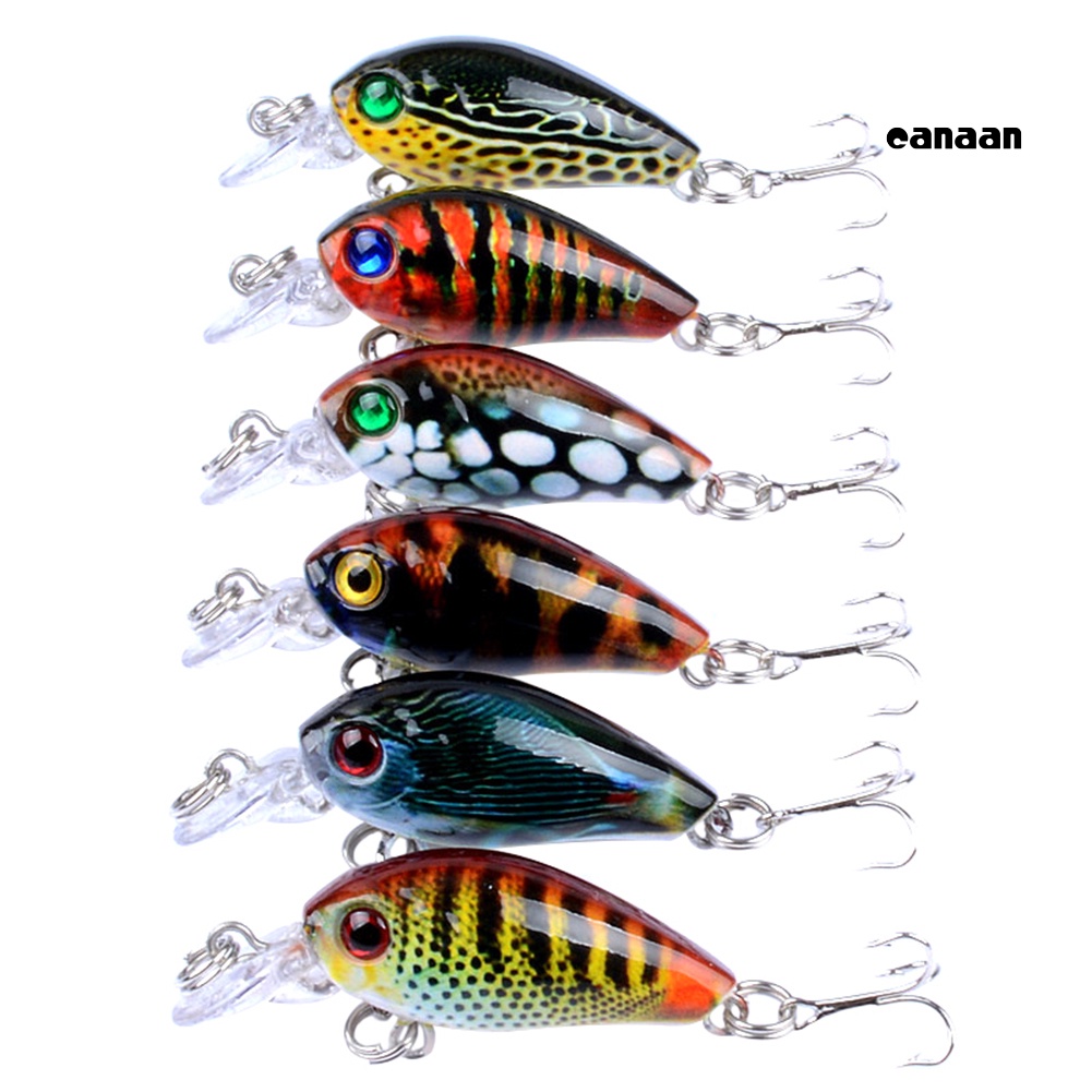 Cnn-6pcs 4.5cm 4g Memancing Buatan Manusia Hidup Keras Umpan Wobbler Air Ikan Renang Umpan