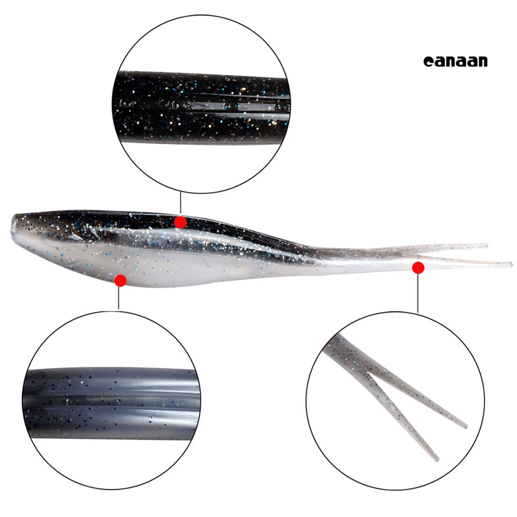 Cnn-3pcs 175mm T Ekor Bersinar TPE Umpan Lembut Kreatif Realistis Memancing Umpan Perlengkapan Memancing