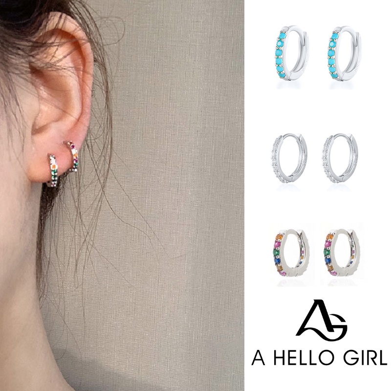 Anting Stud Hias Berlian Gaya Korea Untuk Wanita