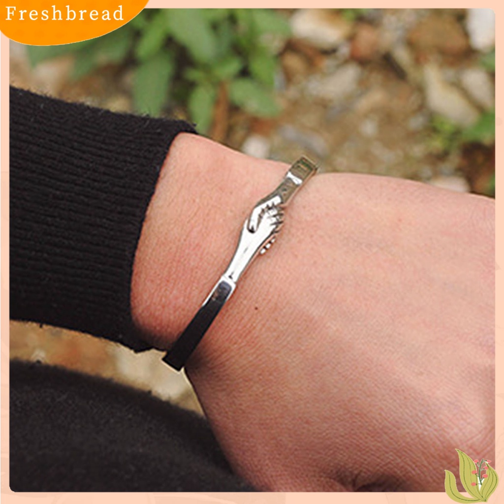 &lt; Freshbread &gt; Wanita Baja Titanium Goyang Tangan Perhiasan Vintage Manset Terbuka Gelang Bangle Hadiah