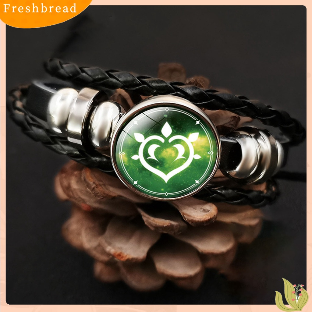 &lt; Freshbread &gt; Time Gem Braided Genshin Bracelet Multi Layers Faux Leather Genshin Bracelet Dekorasi Tangan