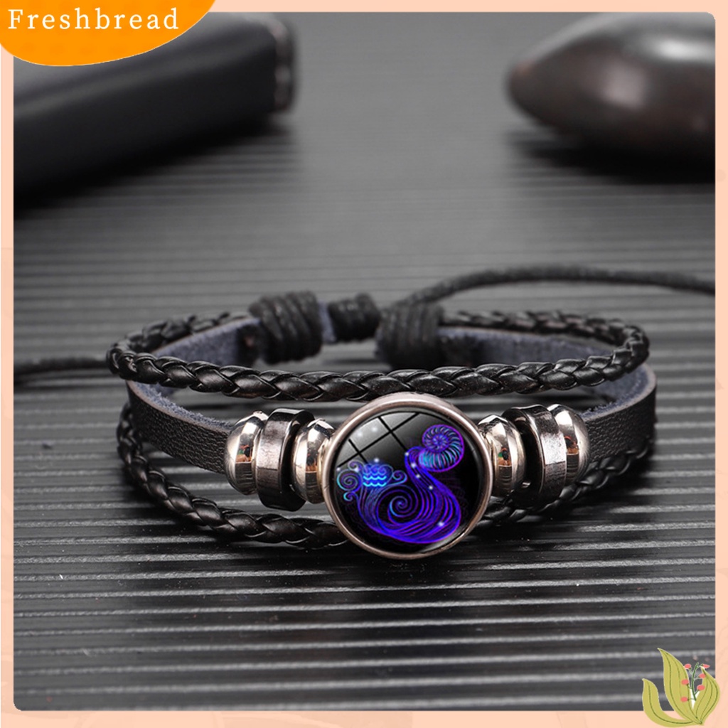 &lt; Freshbread &gt; Multilayer Charm Bracelet Adjustable Luminescent Twelve Constellation Braided Bracelet Untuk Kehidupan Sehari-Hari