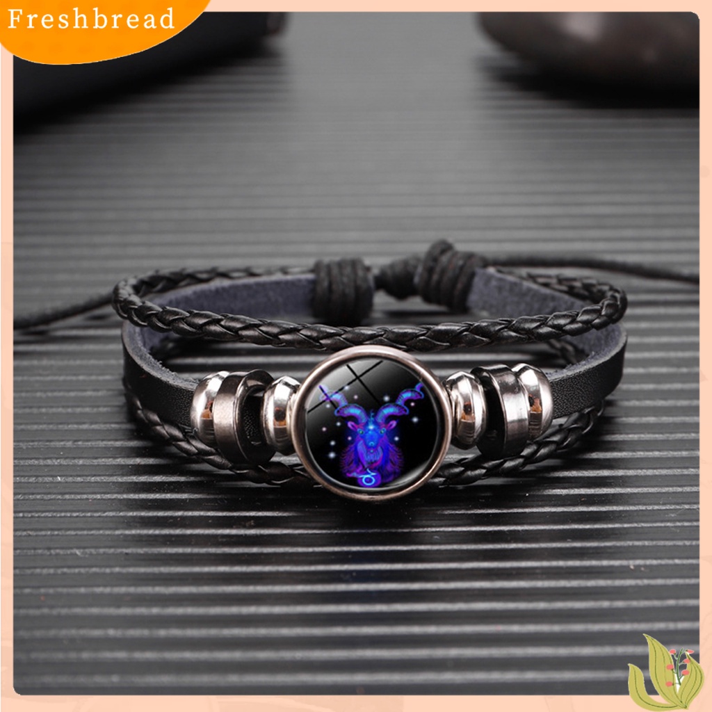 &lt; Freshbread &gt; Multilayer Charm Bracelet Adjustable Luminescent Twelve Constellation Braided Bracelet Untuk Kehidupan Sehari-Hari