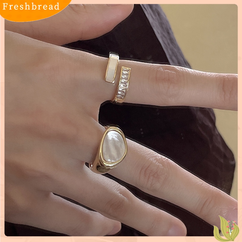&lt; Freshbread &gt; Cincin Jari Pembukaan Perhiasan Adjustable Cincin Geometris Gaya Jepang Indah Anti Luntur Untuk Pesta