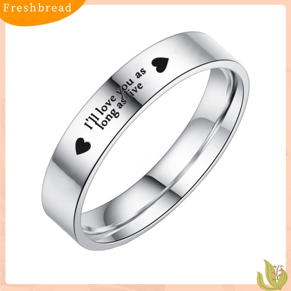 &lt; Freshbread &gt; Aku Akan Mencintaimu Selama Hidup Cincin Pasangan Baja Titanium Hadiah Perhiasan Pernikahan