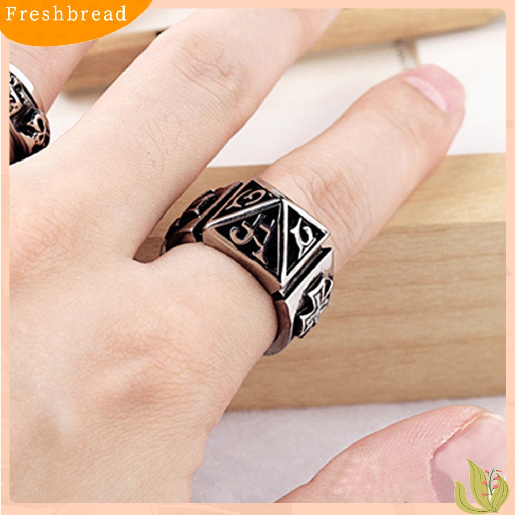 &lt; Freshbread &gt; Punk Titanium Steel Jari Cincin Pria Perhiasan Hadiah Xmas Pesta Cocktail Fashion