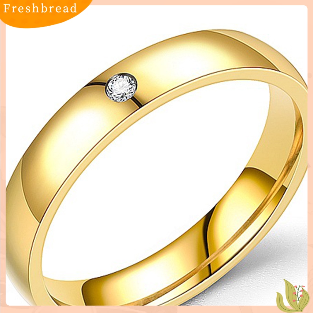 &lt; Freshbread &gt; Wanita Cincin Glossy Geometris Poles Permukaan Electroplating Tidak Luntur Wanita Berlian Imitasi Bertatahkan Pernikahan Cincin Pertunangan Band Hadiah Perhiasan Aksesoris