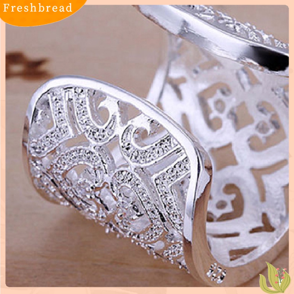 &lt; Freshbread &gt; Cincin Jari Hollow Adjustable Berlian Imitasi Tiny Open Hearts Ring Untuk Kehidupan Sehari-Hari