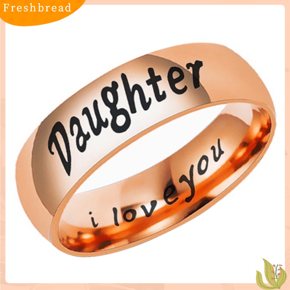 &lt; Freshbread &gt; Stainless Steel Ibu Ayah Anak Anak Huruf Band Perhiasan Cincin Anggota Keluarga
