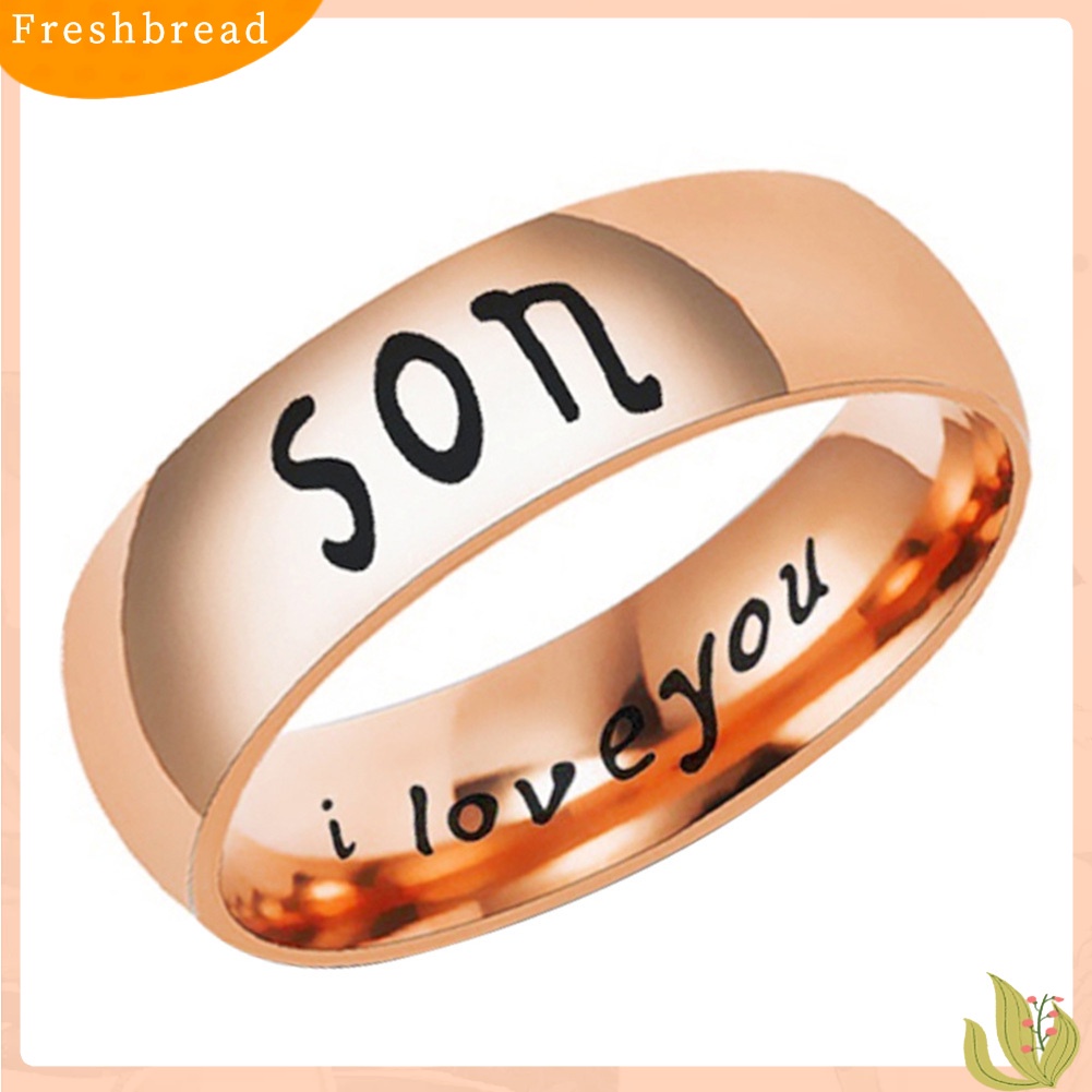 &lt; Freshbread &gt; Stainless Steel Ibu Ayah Anak Anak Huruf Band Perhiasan Cincin Anggota Keluarga
