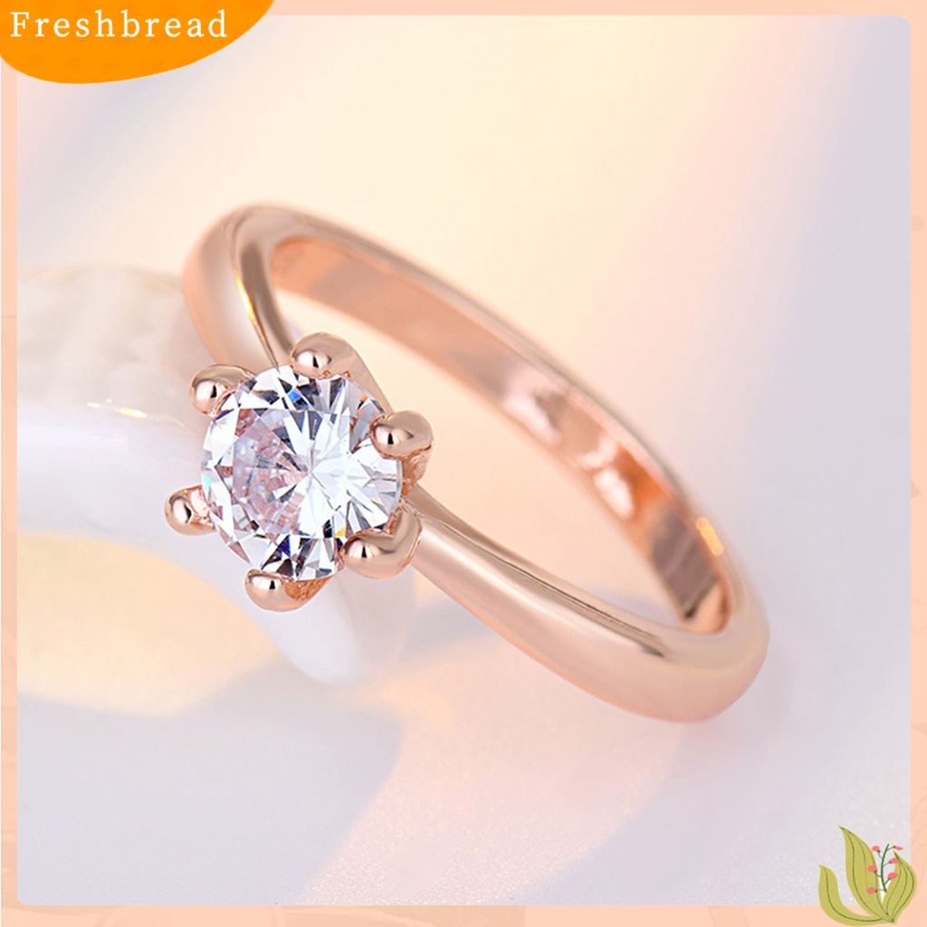 &lt; Freshbread &gt; Cincin Jari Electroplating Adjustable High Gloss Charming Cubic Zirconia Dress Up Hypoallergenic Bright Luster Terbuka Cincin Wanita Perhiasan