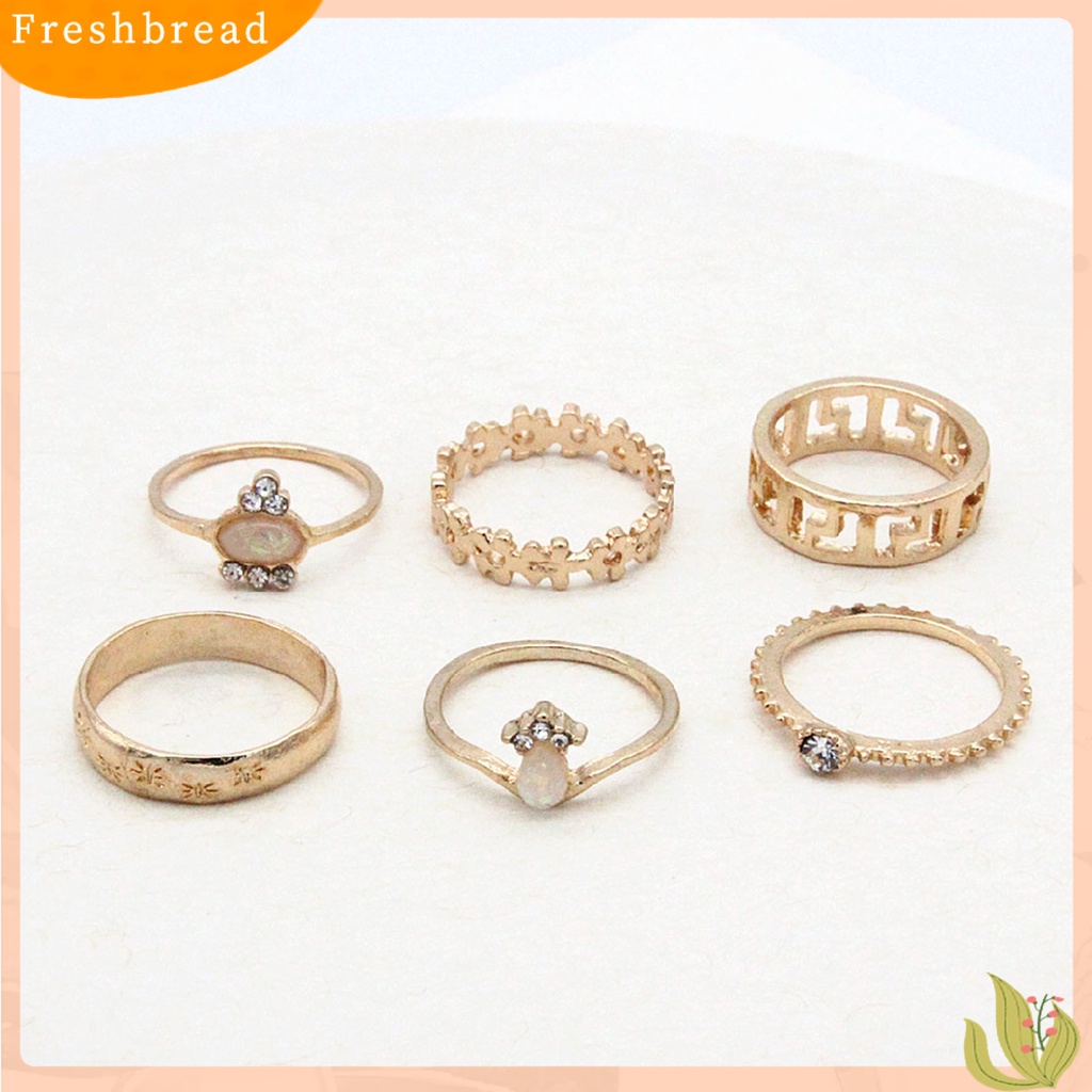 &lt; Freshbread &gt; 15Pcs/Set Cincin Fashion Cincin Jari Kristal Imitasi Hati Alloy Artistik Untuk Pakaian Sehari-Hari