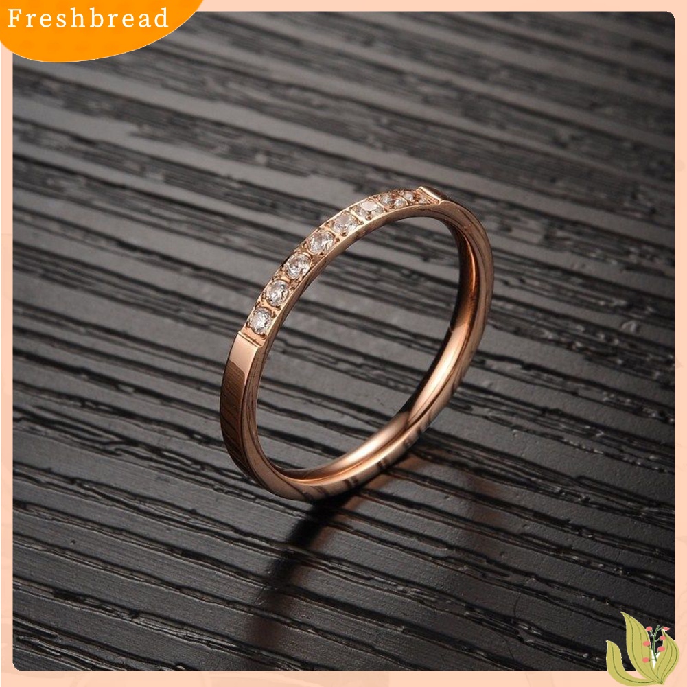 &lt; Freshbread &gt; Bling Baris Tunggal Berlian Imitasi Fashion Wanita Jari Cincin Pernikahan Pertunangan Perhiasan