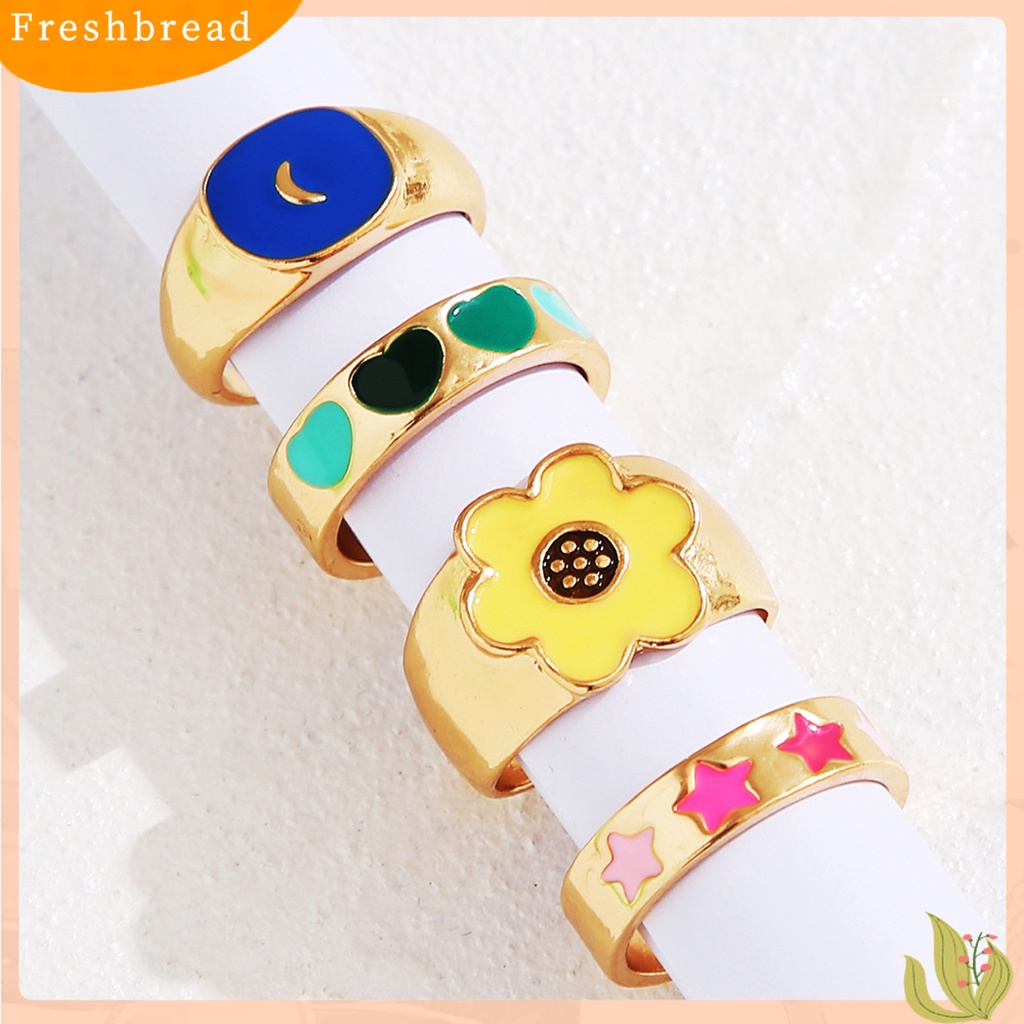 &lt; Freshbread &gt; 1set Cincin Buku Jari Hati Dapat Ditumpuk Wanita Indah Semua Pertandingan Cincin Jari Untuk Pesta