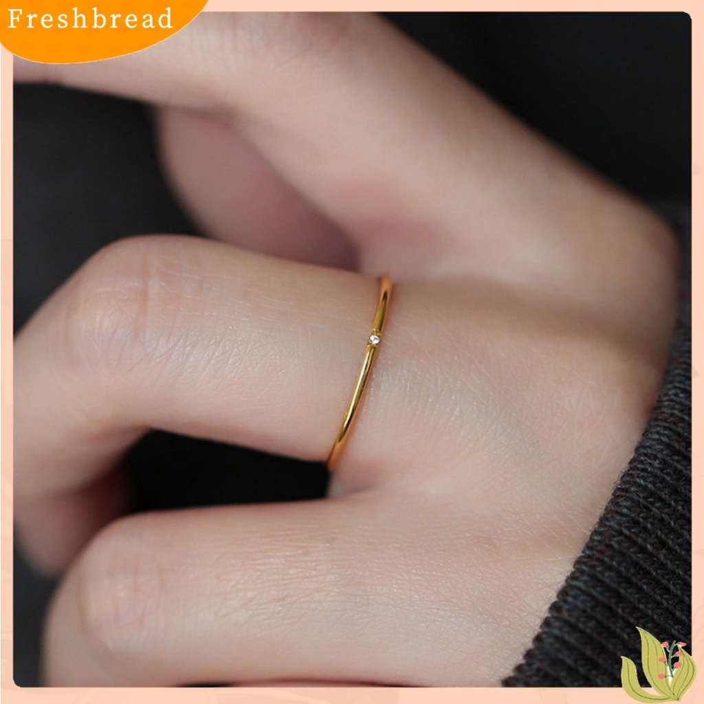 &lt; Freshbread &gt; Cincin Wanita Warna Hidup Tahan Karat Titanium Steel Wanita Upacara Pernikahan Cincin Berkilau Untuk Perempuan