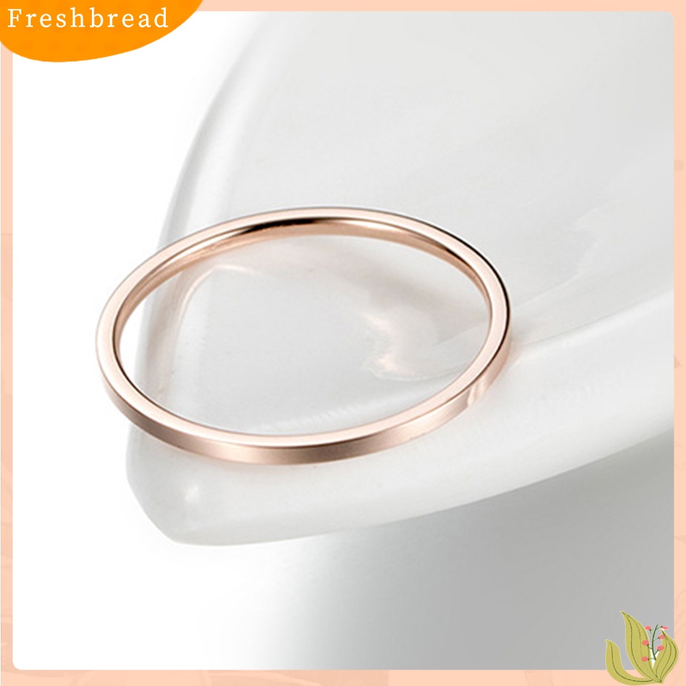 &lt; Freshbread &gt; Wanita Fashion Halus Tipis Baja Titanium Band Jari Cincin Hadiah Perhiasan Pernikahan