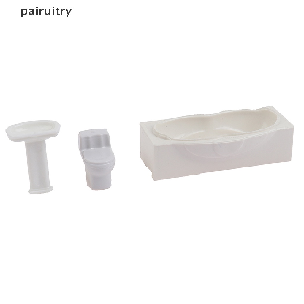 Prt1: 25rumah Boneka Miniatur Kamar Mandi Set Kamar Mandi Shower Toilet Bathtub Wastafel Model Mainan PRT