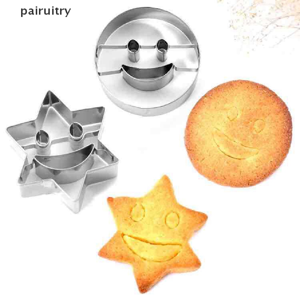 Prt 4Pcs Cetakan Kue Kering Bentuk Anak-Anak Rumah Baking Smiley Shape Stainless Steel Cetakan PRT