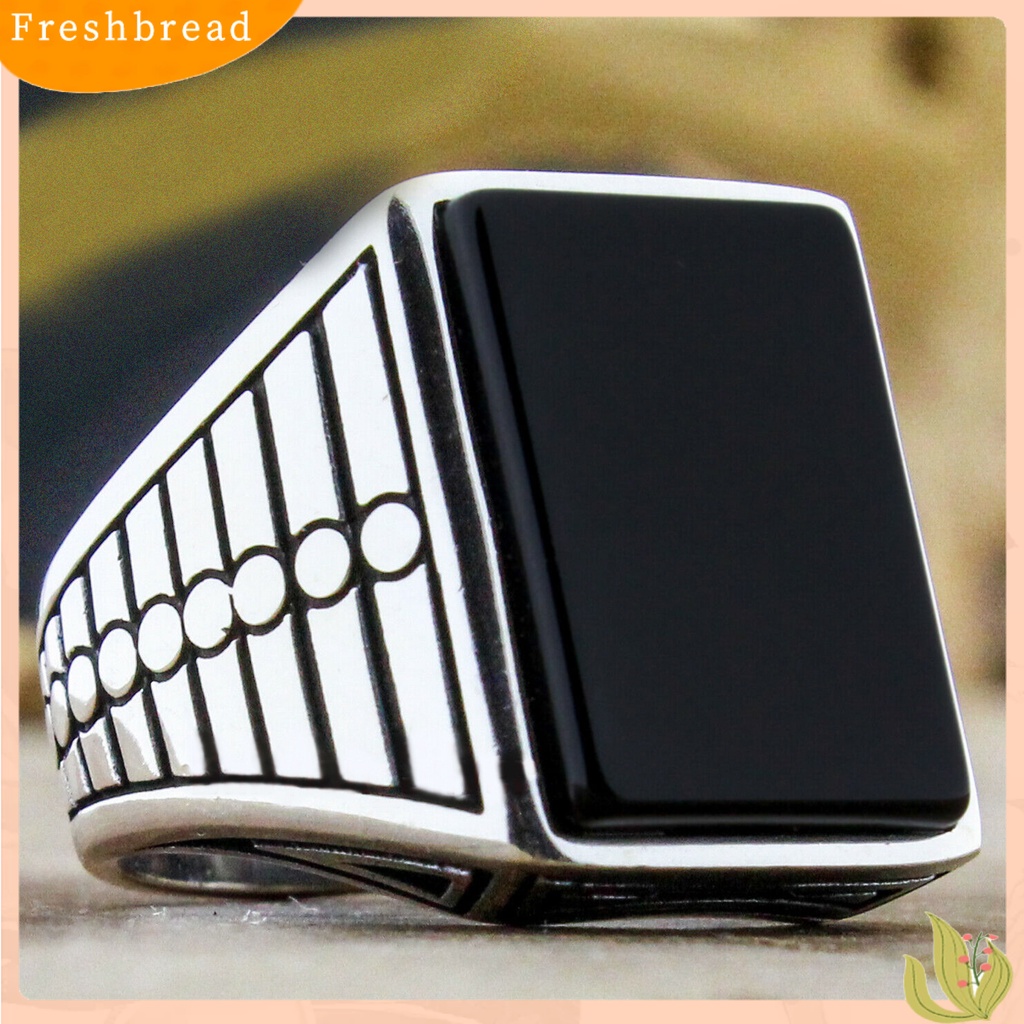 &lt; Freshbread &gt; Pria Cincin Pola Kuno Vintage Logam Ukiran Pesta Trendi Punk Zirkon Cincin Perhiasan Pernikahan