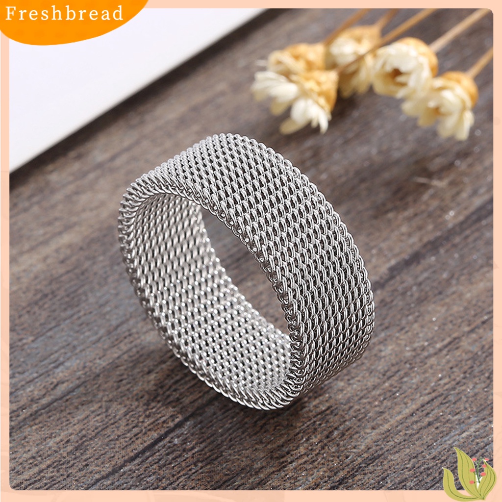 &lt; Freshbread &gt; Cincin Jari Gaya Sederhana Warna Hidup Semua Pertandingan Bebas Alergi Ringan Hias Stainless Steel Temperamen Kilau Terang Unisex Finger Ring Untuk Pria