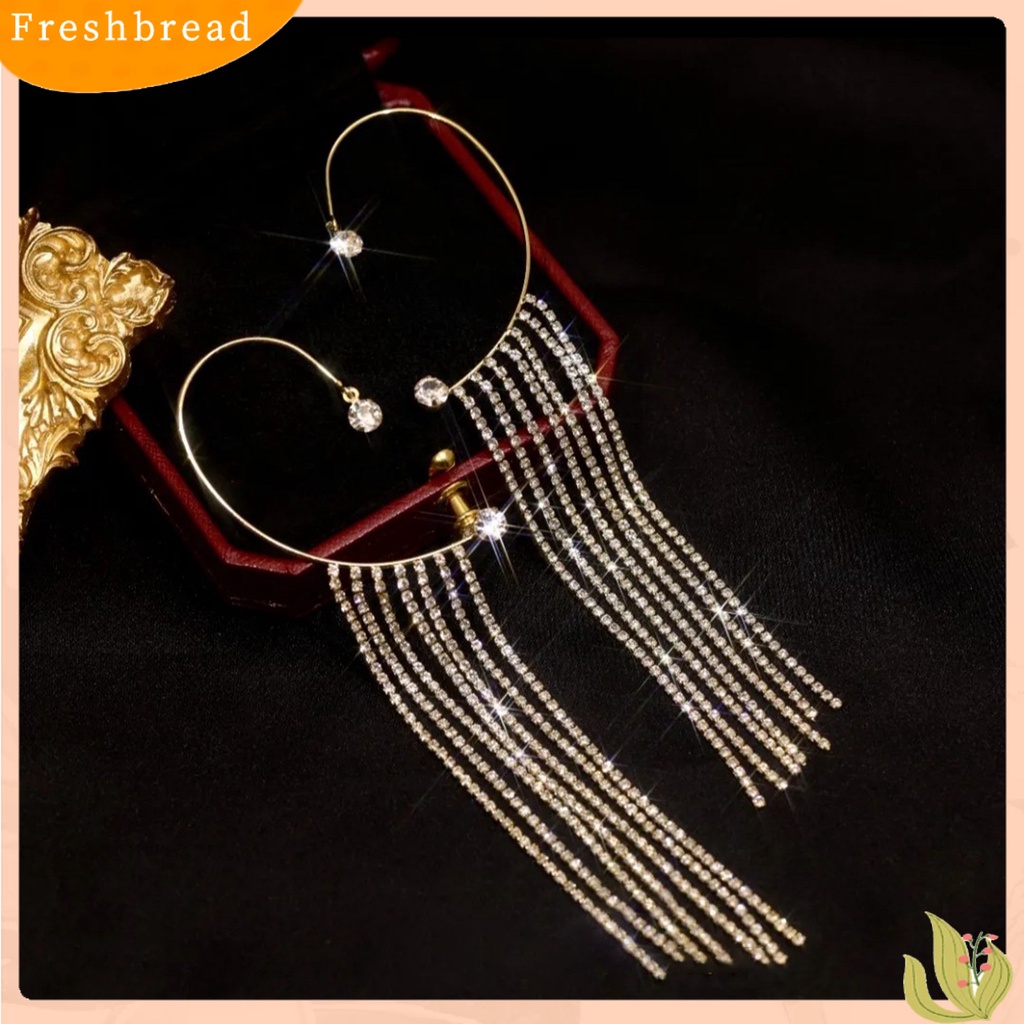 &lt; Freshbread &gt; 1Pc Klip Anting Jumbai Berlian Imitasi Lady Simple Electroplating Ear Cuff Untuk Pernikahan