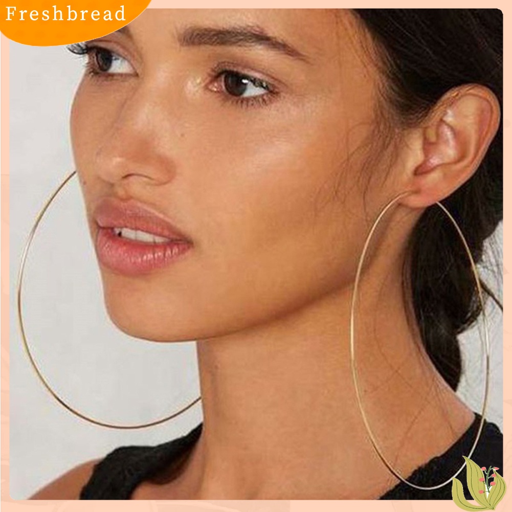&lt; Freshbread &gt; Fashion Wanita Lingkaran Besar Pesona Pernyataan Anting Hoop Perhiasan Pesta Malam