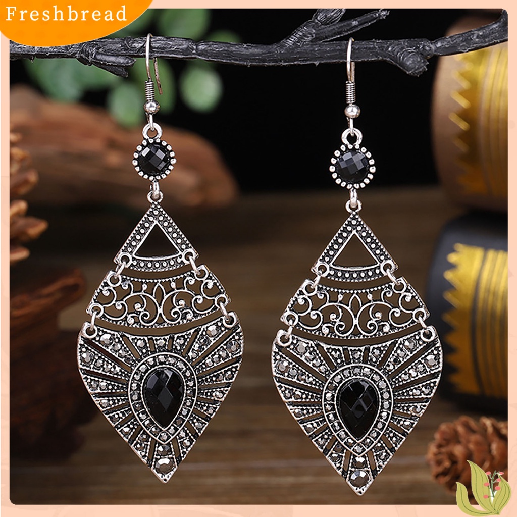 &lt; Freshbread &gt; 1pasang Drop Earrings Gaya Etnik Fashion Perhiasan Alloy Berlubang-out Tetesan Air Wanita Earrings Untuk Tanggal