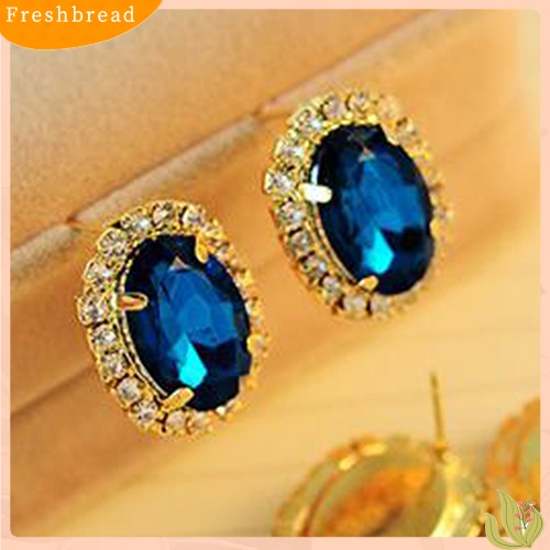 &lt; Freshbread &gt; Fashion Wanita Berlian Imitasi Ear Stud Earrings Eardrop Istana Gaya Perhiasan Hadiah