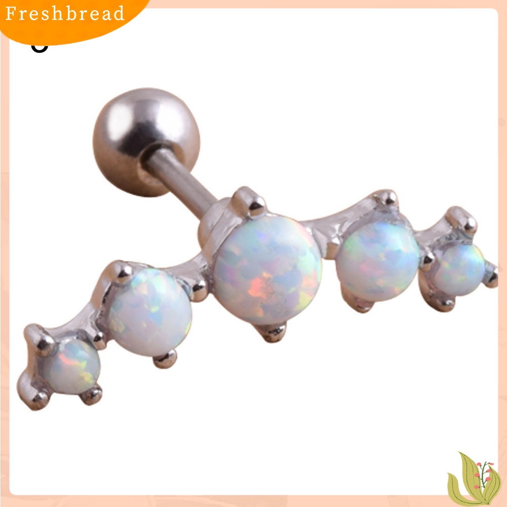 &lt; Freshbread &gt; 1Pc Wanita Faux Opal Cartilage Ear Stud Earrings Helix Tragus Piercing Perhiasan