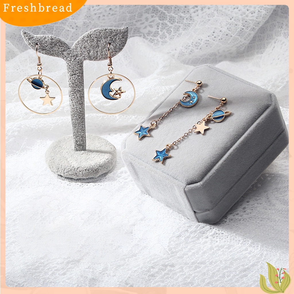 &lt; Freshbread &gt; 1pasang Wanita Drop Earrings Kartun Bulan Bintang Asimetris Perhiasan Planet Liontin Semua Pertandingan Anting Kait Untuk Pakaian Sehari-Hari