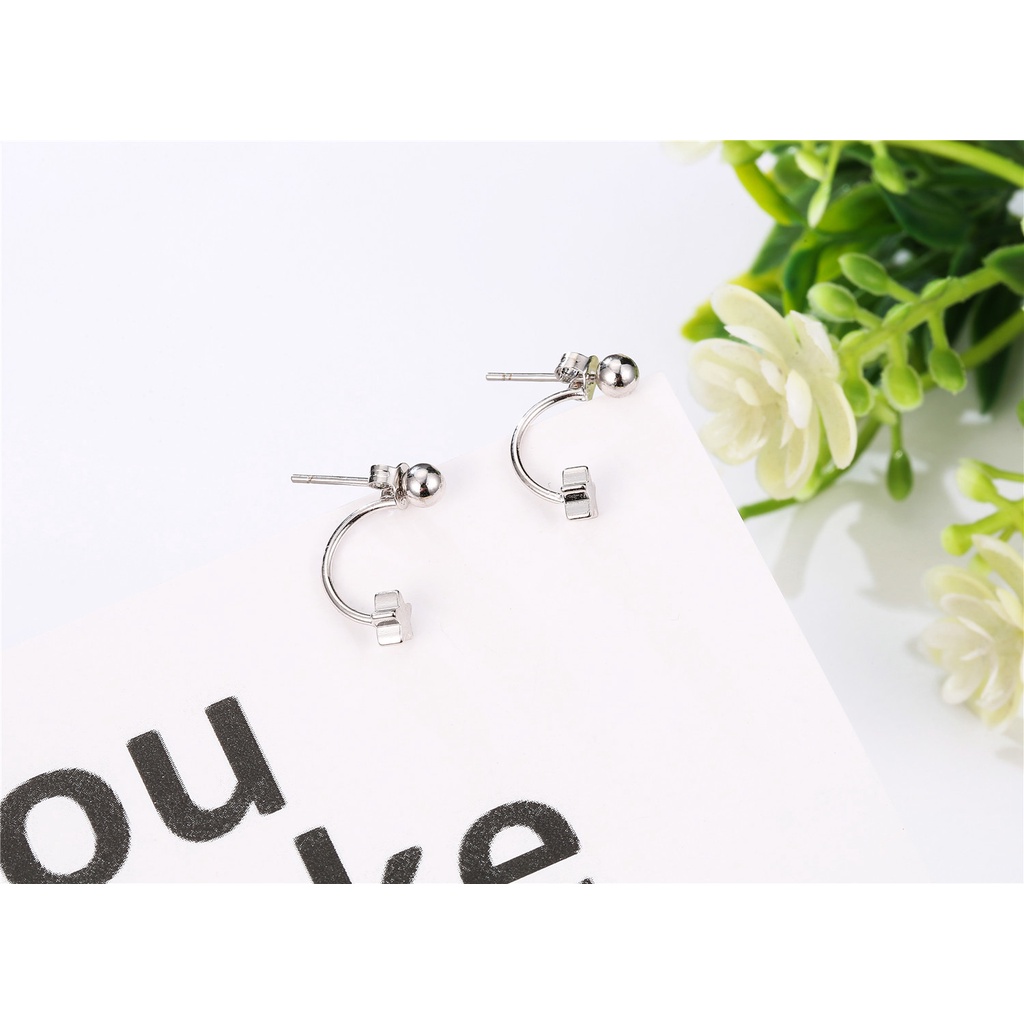 Goldkingdom Aksesoris Perhiasan Fashion Ready Stock Korea Handmade Kreatif Sederhana Ganda-Penggunaan Manik-Manik Bulat Dan Bintang Anting Gantung Hypoallergenic Korea Earrings Earring Buckle.