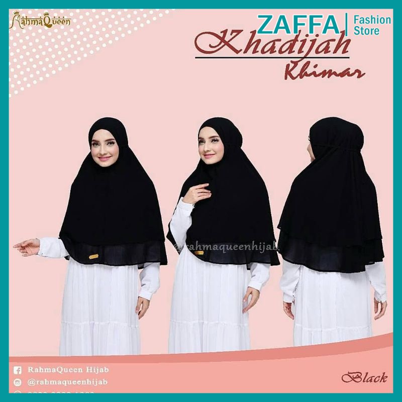 Khadijah Khimar / Bergo Maryam Premium Ceruty / Khimar Hijab Bergo 2 Layer Zaffa Hijab Seragam