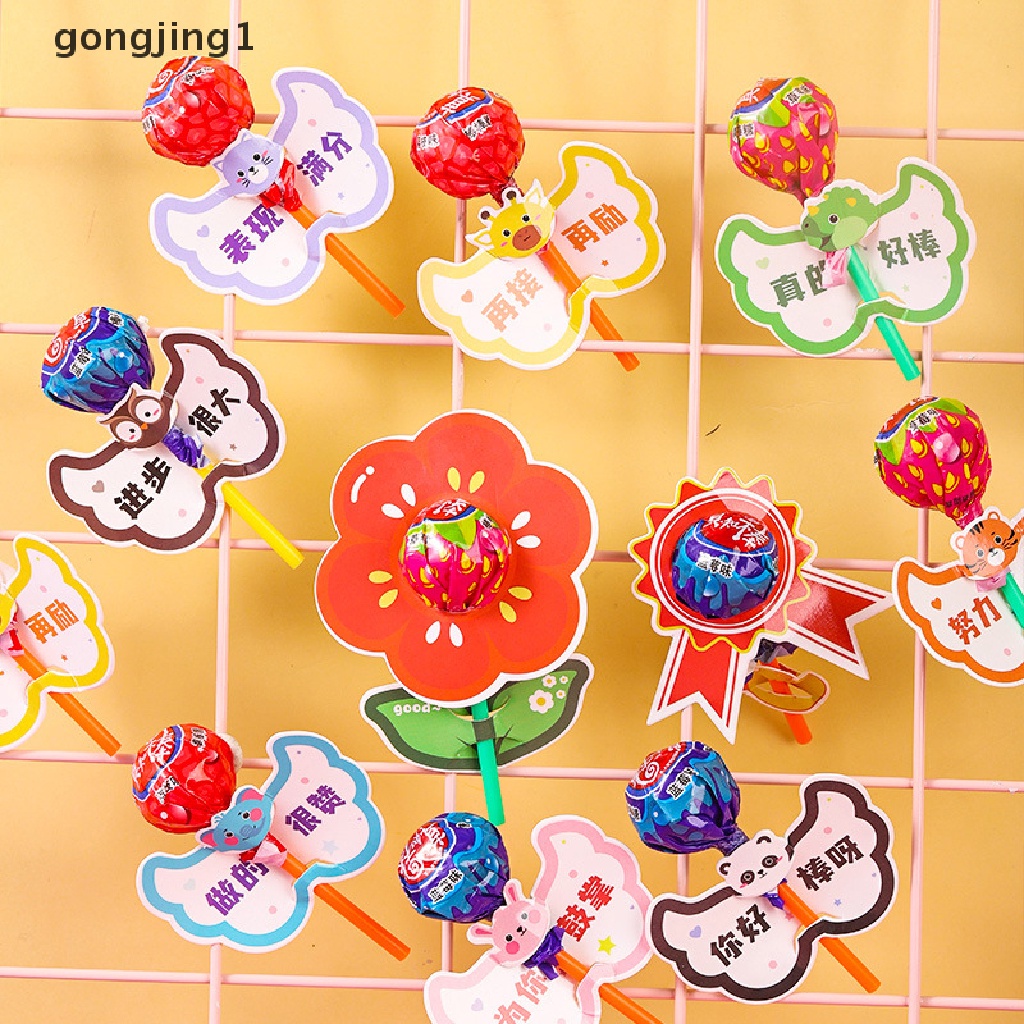 Ggg 40/50Pcs Kartun Kartu Lolipop Permen Lucu Kartu Hias Hadiah Natal ID